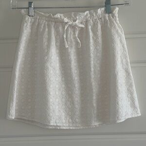 GB Gianni Bini White Cotton Eyelet Mini Skirt Cottagecore Boho Festival Size S